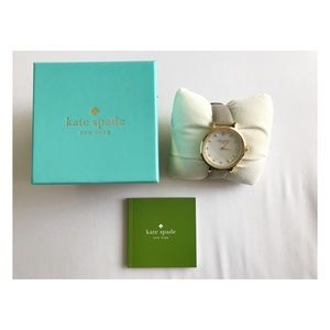 Kate Spade Round Watch Taupe Leather